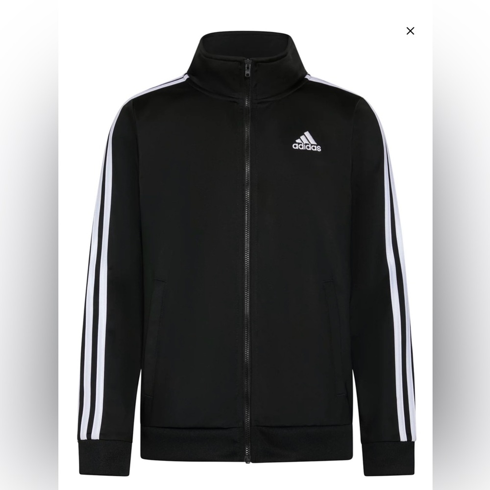 Adidas Black and White Hoodie with Iconic Stripes